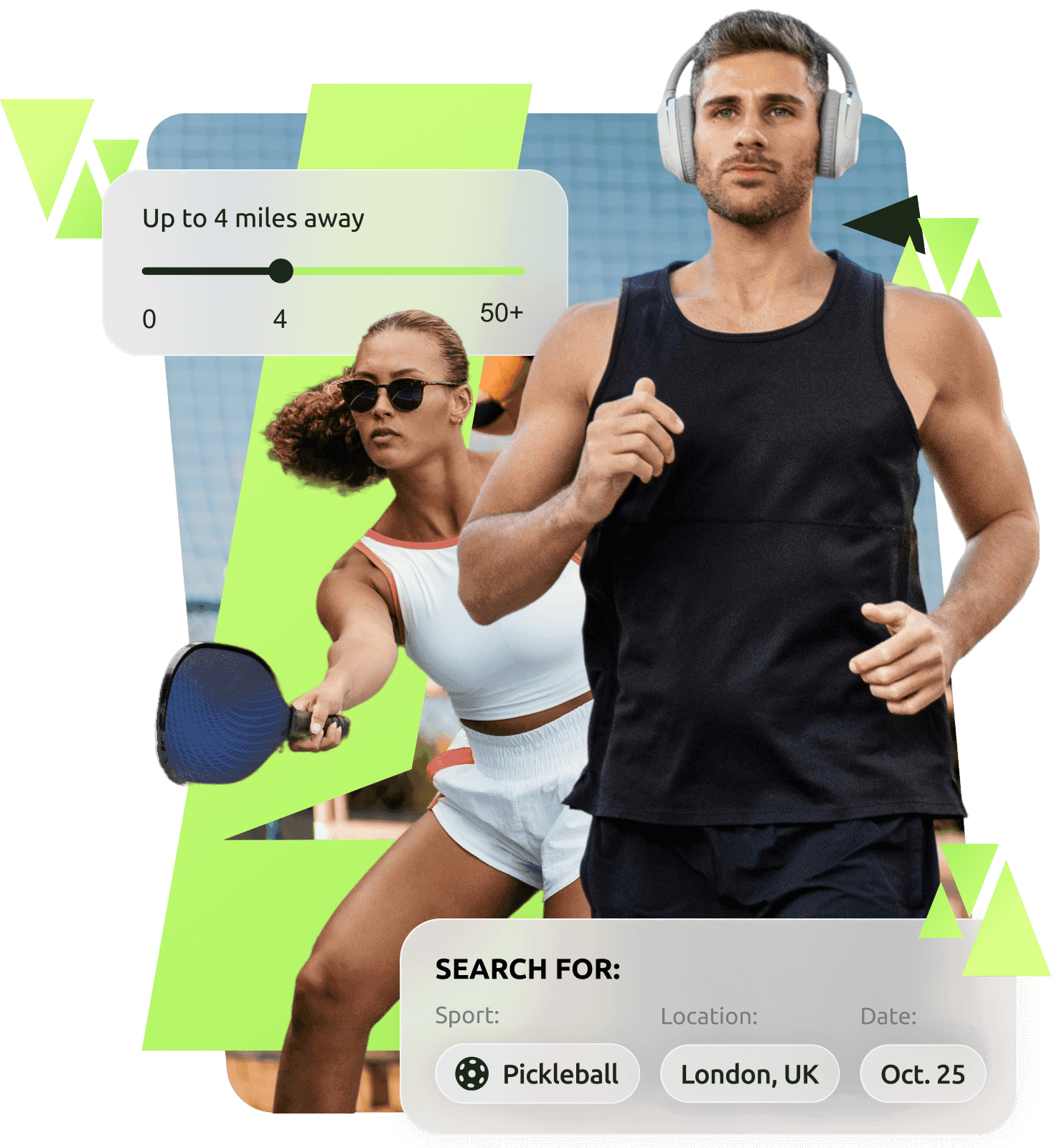 Athletes playing sports